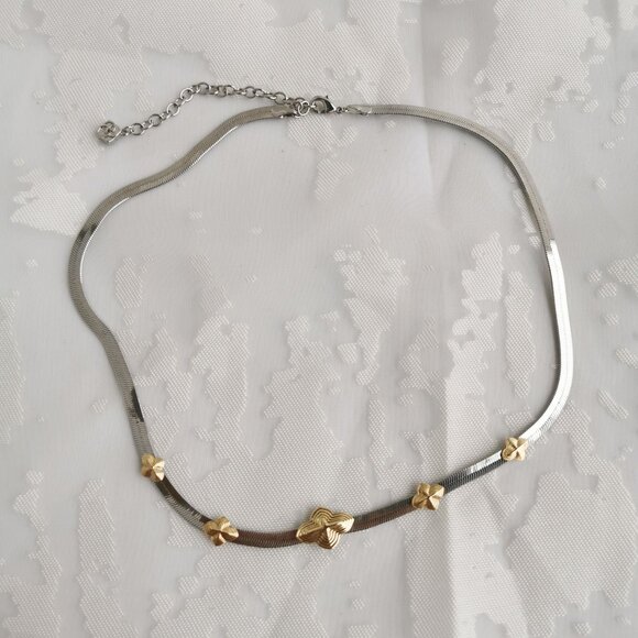 Kendra Scott Abbie Mixed Metal Herringbone Necklace - Picture 1 of 4
